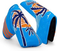 Montela Golf Putter Cover Summer Coconut Tree Blade Putter Headcover Golf Club Covers Putter Covers Leather Golf Blade Putter Cover with Magnetic Fit Taylormade Odyssey Scotty Cameron Ping
