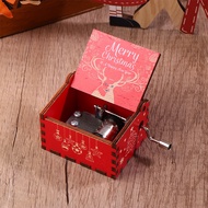 Store JRFINE5 Xmas bằng gỗ tay quây hộp nhạc Halloween Giáng sinh vui vẻ trang trí nhà giáng sinh si