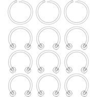 12Pcs Cincin Septum Jernih - Penahan Septum Plastik Jernih 16g, Cincin Hidung Horseshoe Clicker Dait