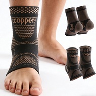 Copper Ankle Support Compression Strap Achilles Tendon Brace Sprain Sports