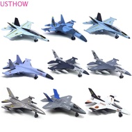 USTHOW Fighter Aircraft Toy, with Light Sound Diecast Aviao Plane Model, Tabletop Decor F16 F22 F35 