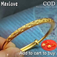 Maxlove Jewelry Gelang Gold 916 Original Malaysia Bracelet for Women Korean Style Bangles for Girls Birthday Present Jewellery Buy 1 Take 1 Earings Gelang Tangan Perempuan Viral Murah Rantai Tangan Emas 916 Original Emas Bangkok Original Cop 916