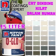 NIPPON PAINT Q GLO 15 LITER INTERIOR SHEEN WASHABLE PAINT /CAT DINDING DALAM KILAT BOLEH LAP/CUCI ( 