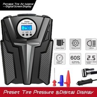 Tire Inflator Portable Air Compressor with Digital Pressure Gauge, DC 12V Auto Shut Off Electric Air