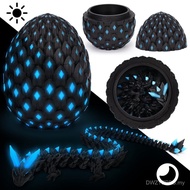 3D Printing Crystal Dragon and Dragon Egg Luminous Blue Dragon Egg Toy Decompression Toy Novelty Toy