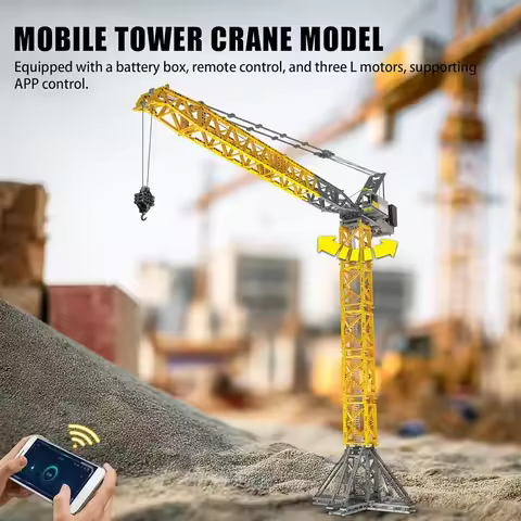 MOULD KING 17096 Technical APP Remote Control Luffing Jib Tower Crane Building Blocks Set Christmas 