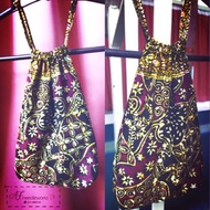 HANDMADE Batik crafts - Drawstring pouch with partition (Goodies Bag/Doorgift)