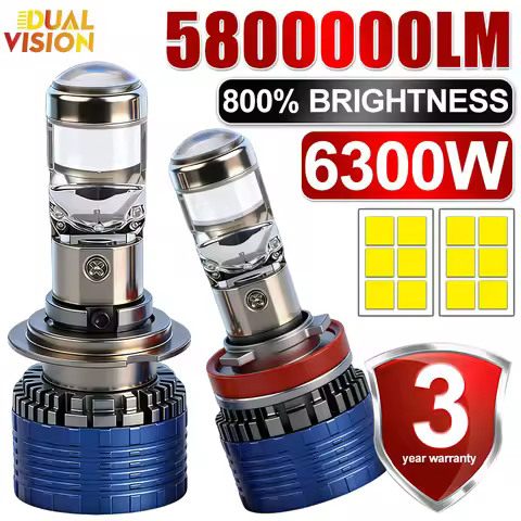 6300W H7 Bi LED Headlights H11 H8 H9 CSP CHIPS 9005 HB3 Canbus Mini Lights Projector Lens 5800000LM 