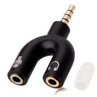 3.5mm Audio Headset Jack to Headphone Microphone Splitter Converter Adaptor 1 Male 2 Female