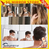 Self cut mirror 360 mirror 3 way mirror Adjustable and portable 3 Way Mirror Trifold Mirror For Self