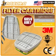 Nasara 3M 6003 / 6057 / 6059 1 Pair Organic Vapor & Acid Gas Cartridge Filter For Replacement Respir