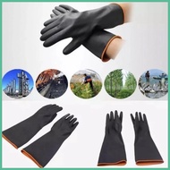 Chemical Heavy Duty Rubber Gloves/Muriatic Acid Resistant Natural/Anti-Skid Latex Protective Sa