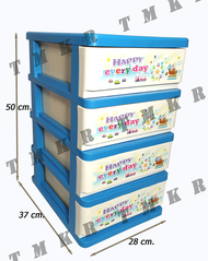 กล่องลิ้นชักพลาสติก A4 4 ชั้น (Plastic drawer 28 x 37 x 50 cm)