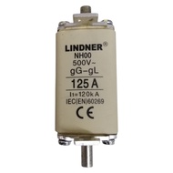 Lindner 125A NH-Type Fuse Link gG-gl NH-00 500V Ceramic Fuse