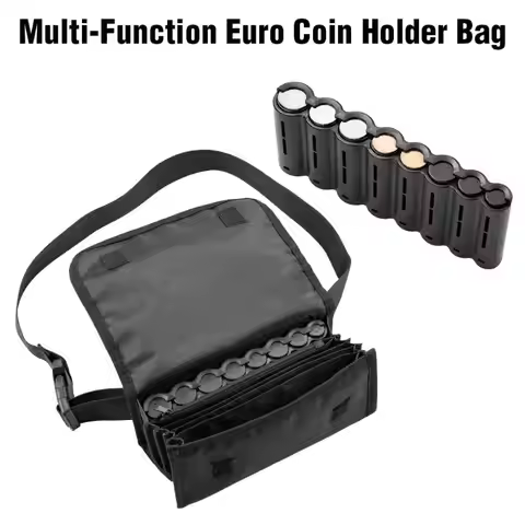 Multi Pocket Waist Bag Euro Coin Holder Portable Coin Storage Money Box Wallet Purse For Waiter Driv