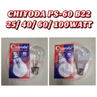 (2 PCS) CHIYODA PS-60 25WATT/ 40WATT/ 60WATT/100WATT B22 INCHANDELIER BULB  ( CLEAR / FROSTER )