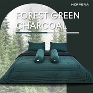 HERPERA Bed Sheet Bedding Set With Two-Tone Duvet Green X Black Size 3.5 Feet 5 6