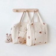 AT-🌞Korean Mummy Bag Handbag for Going out Baby's Diaper Storage Bottle Cart Bag Large Capacity Portable Baby Diaper Bag