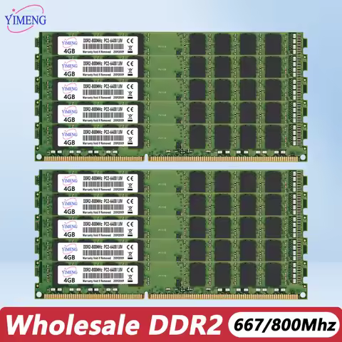 Wholesale 10/30/50Pcs DDR2 2GB 4GB Desktop Memory Ram PC2 667 800Mhz 1.8V 240Pin DIMM Non-ECC PC2-64