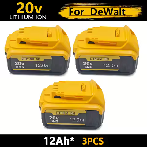 For Dewalt 20V Battery DCB200 Compatible Rechargeable Tool Battery 6Ah 12Ah Fits DCB206 Dewalt Power