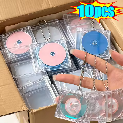 1-10pcs Laser Mini Album CD Keychain with NFC Function CD Disc Box Keychain Peripheral Commemorative