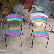 HY-16🎁Rattan Chair Small Rattan Chair Armchair Iron Woven Rattan Chair Outdoor Recliner Household Tea Chair Adult Small