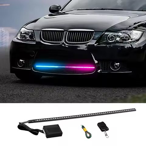 22 Inch 48 LED 147 Modes 7 Color RGB Car Strobe Scanner Light Strip Colorful Remote Super Bright Kni