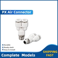 PX Tube OD Male Thread Size M5 1/8" 1/4" 3/8" 1/2" Y Style Push In Fitting Pneumatic Quick Connector