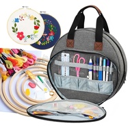 [Finevips1] Embroidery Project Bag Cross Stitch Bag for Cross Stitch Supplies Knitting