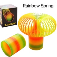 Rainbow Coil Spring Toys Games Collectibles for Kids Party Magic Circle Stretchy Rainbow Magic Spring, Colorful Rainbow Neon Plastic Spring Toy Party Supplies for Boys Girls Gift Toys,Easter ,Halloween