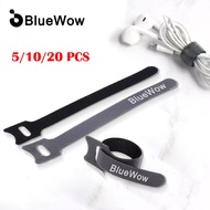 BlueWow Cable Tie Wire Winder Nylon Tape 15cm 1/5/10/20pcs For Mouse Cord Earphone HDMI Aux USB Cable Management Wire Organizer