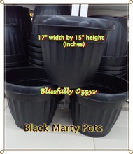 17"x15" Marty Pots -Black - Big Pots - 1pc or 3 pcs set