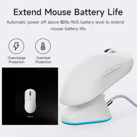 RGB Gaming Mouse Wireless Charger + 2 USB For Logitech G403 G502 X Plus G703 G903 HERO G PRO X Super