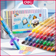 Deli 12/24/36 Colors Rotating Crayon Dot Art Round Rod Art Painting Pens Gift Crayon Set