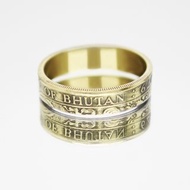 不丹硬幣戒指 25 chetrum 1979 男士硬幣戒指 女士硬幣戒指