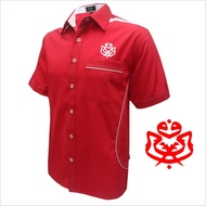 Baju Kemeja Korporat UMNO Lengan Pendek Warna Merah (LOGO UMNO) FC816A JENAMA MR.2