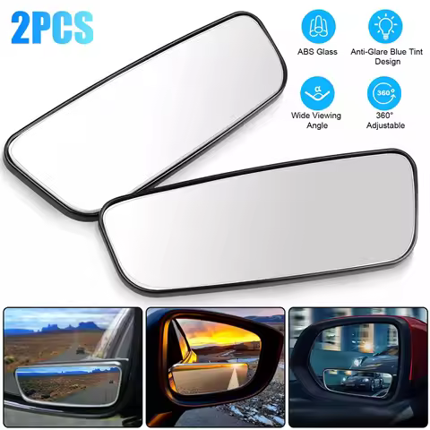 2PCS Car Side Mirrors Blind Zone Mirrors 360 Degree Wide Angle Additional Spherical Dead Zone Mirror