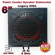 Paket Combo Subwoofer LEGACY 6 Inch LG6962  LG 6382 + Box 6" + Tutup Ram 6 inch