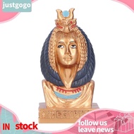 Justgogo Egyptian Queen Head Statue Natural Resin Gift Pharaoh Figurine Decor BUN