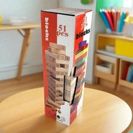 STACKO BLOCKS Wooden Building Blocks UNO STACKO Fun Party Game 51 Blocks