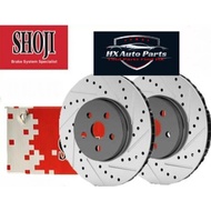GENUINE SHOJI DRILLED & SLOTTED FRONT DISC ROTOR~ LEXUS GS300.