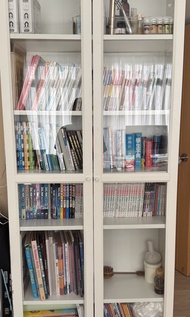 IKEA玻璃雙面高身書櫃