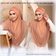 ☘️TUDUNG DARA PLAIN - SAIZ XL, 3 LAYER☘️ - BRAND EZZUFIRDA