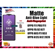 Oppo A12/A12e/F11 Pro/F11/F9/F7/A7/A83/A77 5D Edge Full Screen Anti Blue Light Purple+AG Matte 9H Te