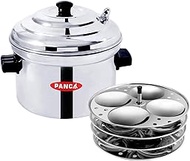 PANCA Idli Maker 4 Plates,Stainless Steel Idli Cooker Induction and Gas Stove Compatible Idli Cooker, 16 Idli Maker (4 Plates)