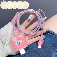 Bộ Vỏ bọc bảo vệ Củ + cáp sạc silicon Hình Nơ dễ thương cho Bộ sạc 20W cute dễ thương chống trầy - J