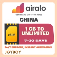 🇸🇬[SG SELLER]🇸🇬 Airalo eSIM – China Data | 100% Digital SIM | No Roaming Charges | QR Code Delivery