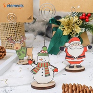 Christmas Santa Claus Place Card Holder/ Cute Cartoon Picture Message Note Clip/ Xmas Festivals Party Decoration Gift