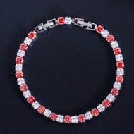 SEQUITO Vòng Tay Thanh Lịch Trang Sức Nữ Mạ Bạc AAA Màu Tím Màu Trắng Đính Đá Tuyệt Đẹp Quà Tặng Kỷ 