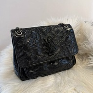 YSL niki baby 黑銀鍊包
